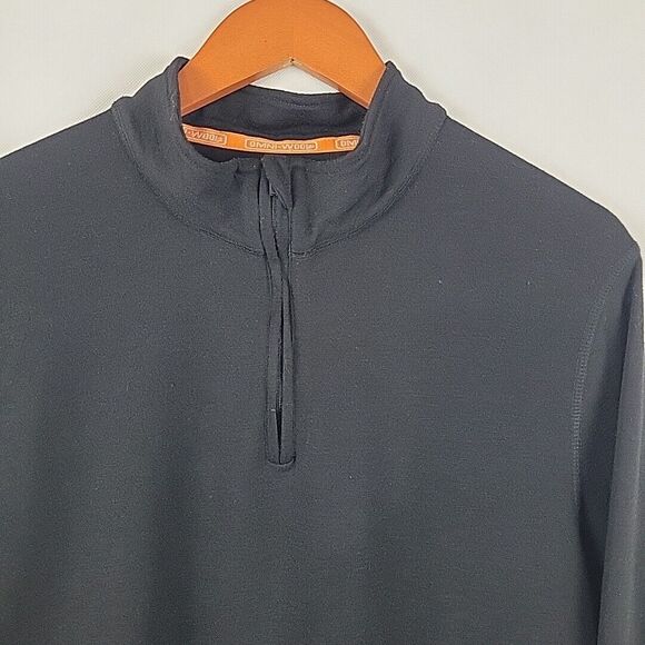 Omni Wool Shirt Mens XL Black 1/4 Zip Base Mid Layer Pullover Thermal Wool Blend - Picture 4 of 9